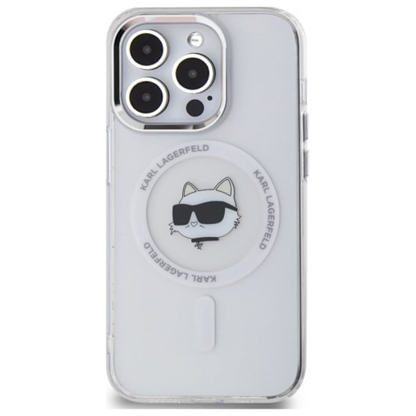 Coque MagSafe Karl Lagerfeld IML Metall Choupette Head för iPhone 13 Pro Max (Vit) vit