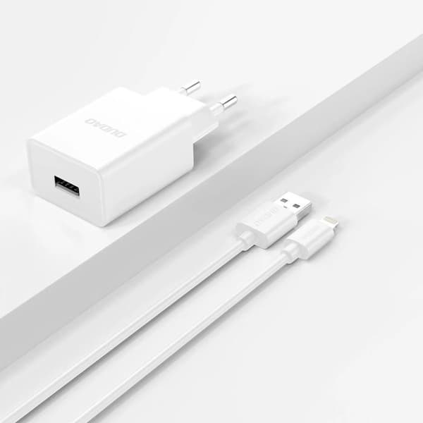Laddare - DUDAO - A4EU - 2.1A - Lightning-kabel - Snabbladdning - Säkerhetsskydd Vit