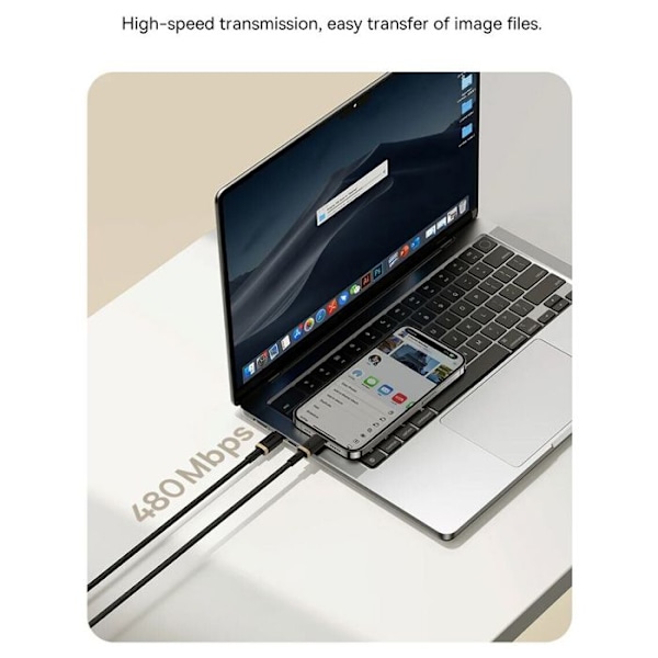 USB-C till Lightning datakabel, 20W, 1m - Baseus Dura (P10377800U01-00) - Guld / Svart
