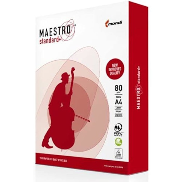 Papper - MAESTRO - 94928A80S - A4 - 80 g/m² - 500 ark - Vit ['vit']