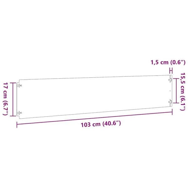 vidaXL Gräskant 10 st 20 x 103 cm Stål Vit 860155