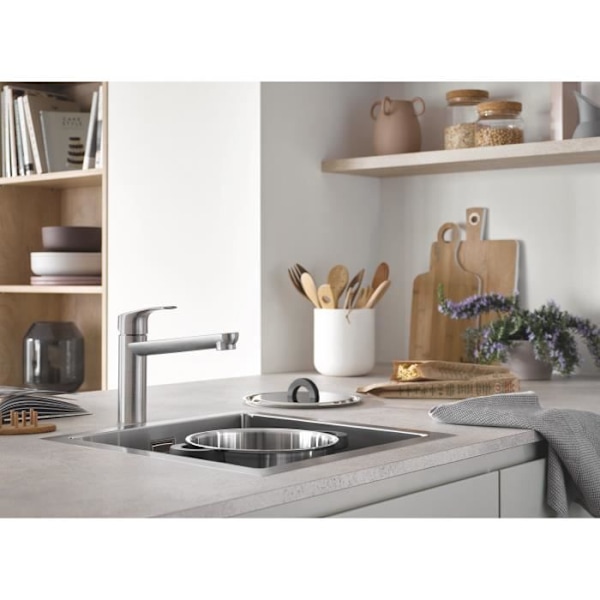 GROHE Rostfri diskho K700 31578SD1 - Inbyggd - 1 skål - utan avlopp - 46,4x46,4 cm - Rostfritt stål
