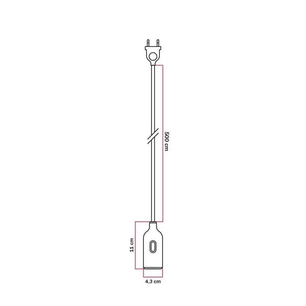 Bordslampa - CREATIVE CABLES - Snake - Silikonfattning E27 - Textilsladd 5 m - Utan glödlampa Vit