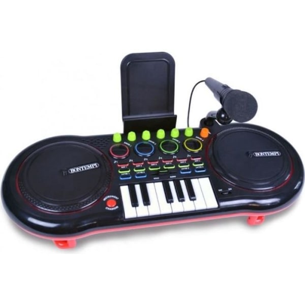 Bontempi DJ mixer med mikrofon och klaviatur 53,5 cm svart