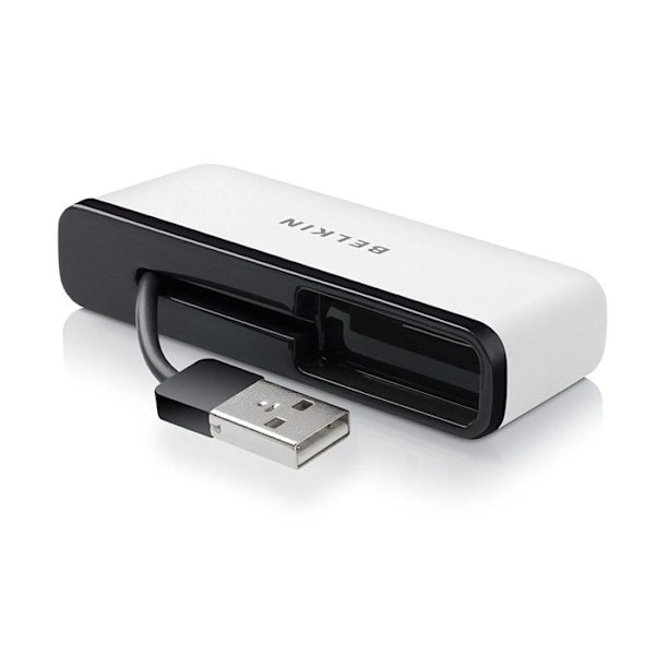 USB 2.0 reseauppkopplare - BELKIN - 4 portar - Kompakt - Plug and Play - Svart/Vit