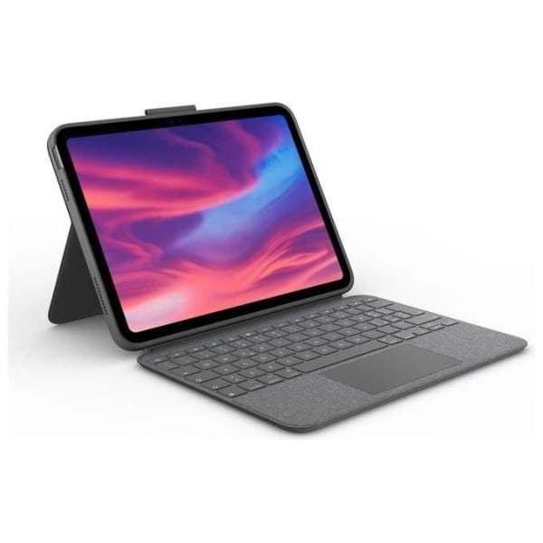 Logitech Combo Touch avtagbart tangentbordsfodral för iPad 10:e generationen - Grå - Italiensk layout