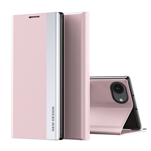 Väskfodral för iPhone 16 Pro med fällbart stativ - Rosa