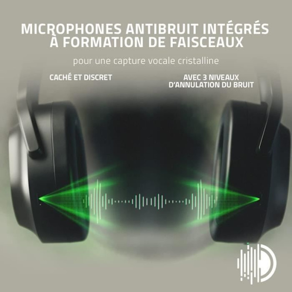 Razer BARRACUDA PC-headset Trådlöst spelheadset för flera plattformar för PC och mobila enheter Svart