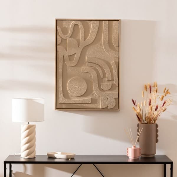 3D väggdekor Azra beige 50x70cm Mellanbeige