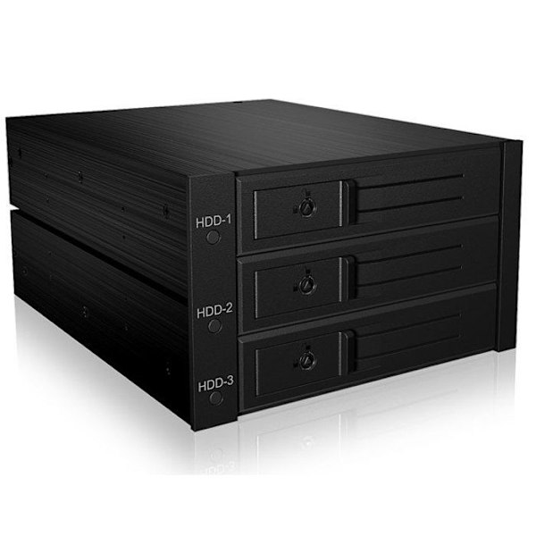 Lagringsenhetsfack - ICY BOX - IB-563SSK - 3 hårddiskar - SATA-SAS - Pip