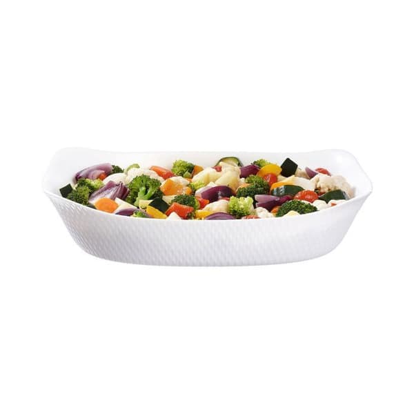Bakform - LUMINARC - Smart Cuisine Wavy - Rektangulär 34 x 25 cm - Ultra-lätt opal - Ugns- och diskmaskinskompatibel Vit