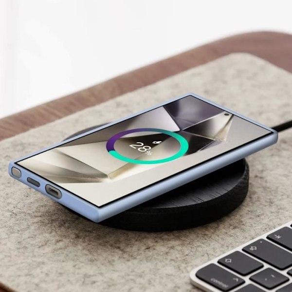 Coque för Samsung Galaxy S25 Ultra Äkta Läder Kindsuit Samsung Ljusblå Blå