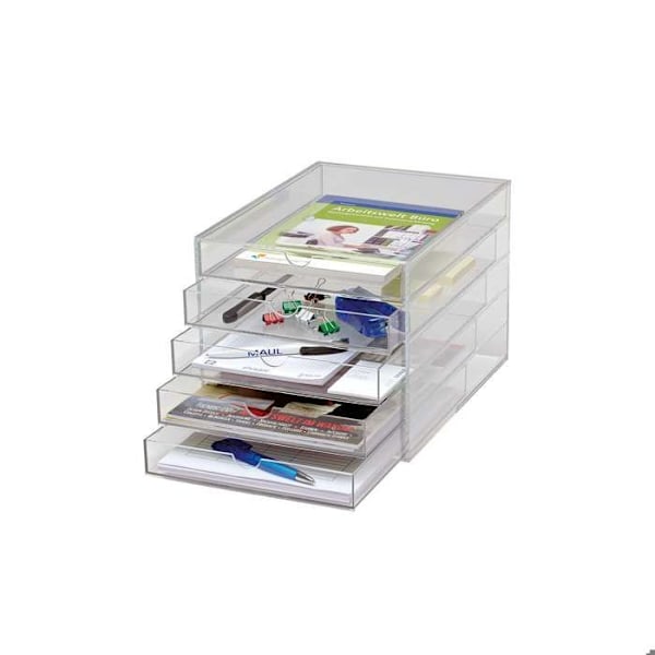 Förvaringslåda - MAUL - 5 lådor - Akryl - Transparent - A4-format Transparent