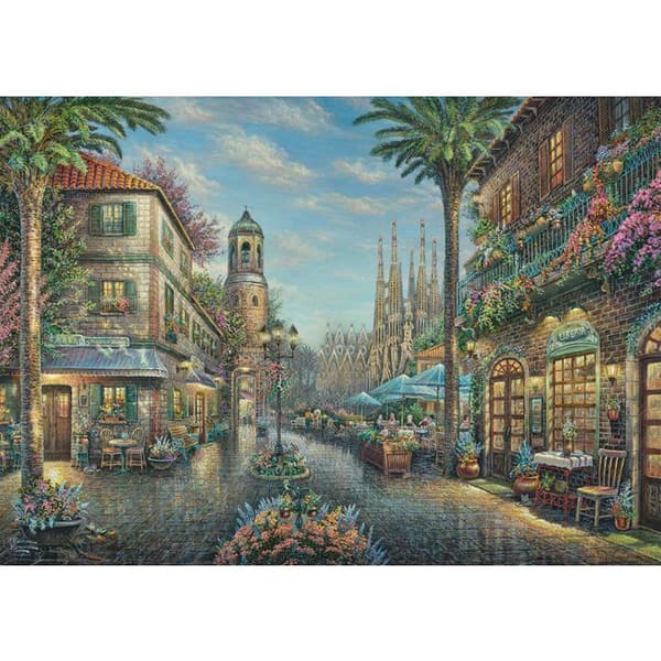 Pussel 1000 bitar - SCHMIDT SPIELE - Thomas Kinkade Studios - På en spansk caféterrass - 1000 bitar