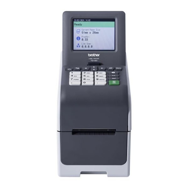- Brother - Brother TD-2320DSA203 - Etikettskrivare/kassaskrivare - Svart och vit - direkt termisk - Rulle (6,3 cm) - 203 Svart, Grå