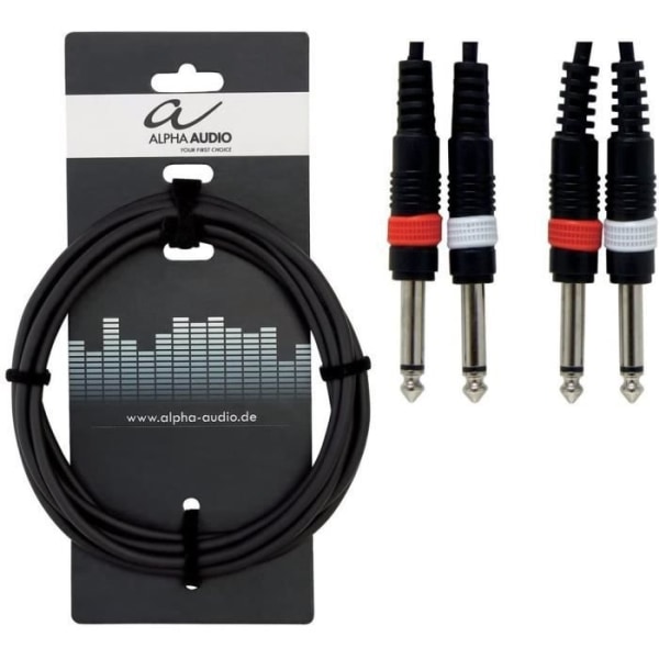 Alpha Audio Basic Line dubbelkabel 1,5 m 2 x 6,3 mm Jack Mono Black - 190170