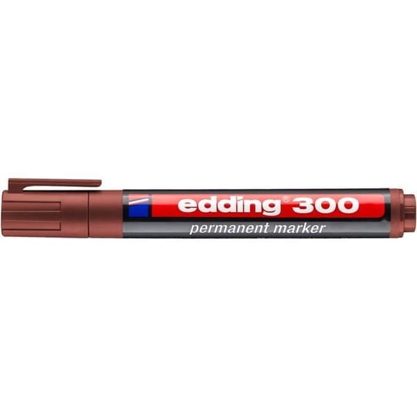 Permanent Märkpenn - EDDING - 300 - Brun - 1,5-3 mm - Fin spets brun