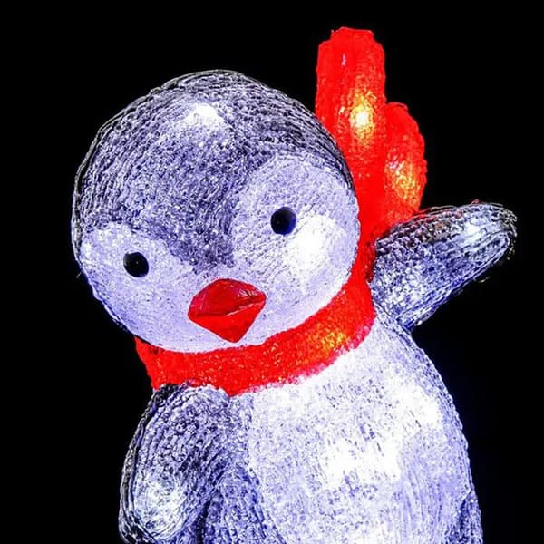 Luminös pingvin utomhus H30cm 40 LED + transformator Feeric lights & christmas Vit