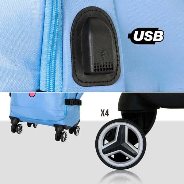 Trunk Kabin 4 Hjul - Disney Lilo och Stitch Ansikte - Blå - One Size Blå