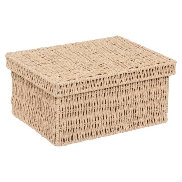 Set med 2 dokumentlådor "Kord" i flätat papper - 5five beige