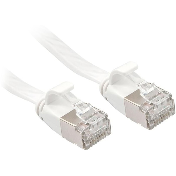 Lindy RJ-45(M) till RJ-45(M) Patch-sladd 2m U - FTP (Skärmad Twisted Pair) CAT 6a Gjuten, kroklös, platt vit