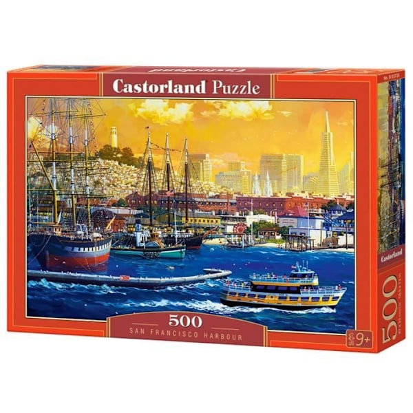 Pussel 500 bitar - Castorland - San Francisco hamn - Landskap och natur - En unik färg - Vuxen Enfärgad