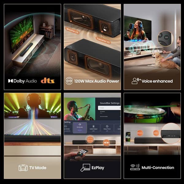 Ljudbar - HISENSE - HS1000 - Dolby Atmos - Surround - Bluetooth Svart