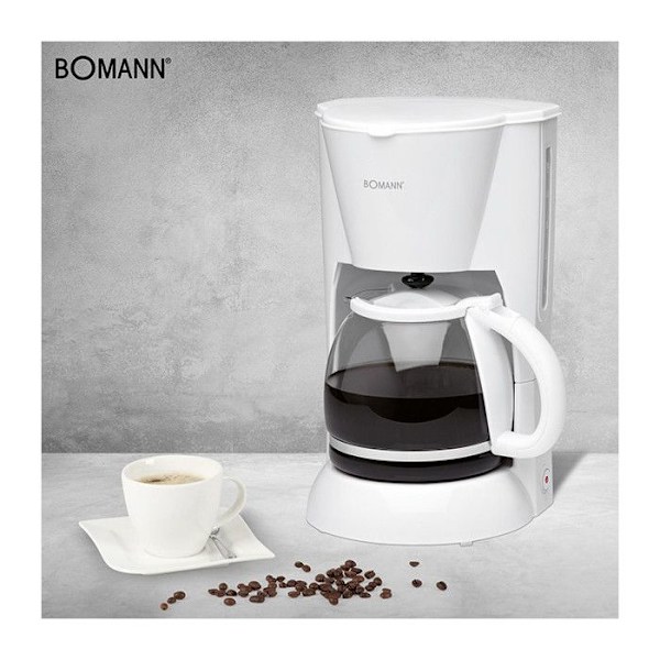 Filterkaffebryggare 12-14 koppar 1,5L Bomann KA 183 CB Vit - BOMANN - Effekt 900W - Anti-dropp