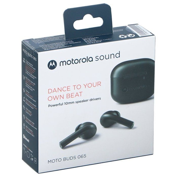 Trådlösa hörlurar - MOTOROLA - Moto Buds 065 - Bluetooth 5.3 - IPX4 - Batteritid 17 timmar Svart