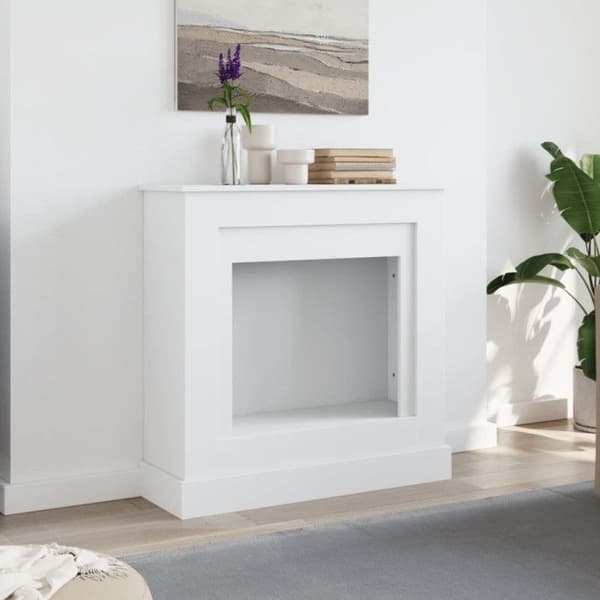Vitram av rör som är vit 90x30x90 cm i ingenjörsträ. Vit