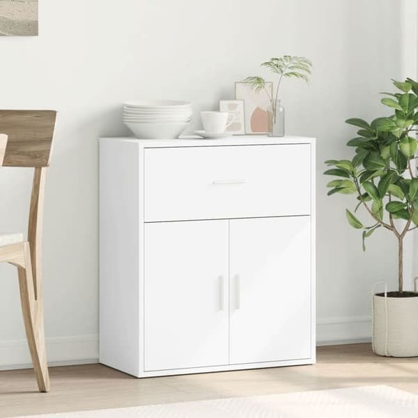 vidaXL Buffé vit 60x31x70 cm ingenjörsträ 840464