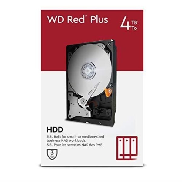 WD Red Plus NAS-hårddisk WDBAVV0040HNC - Hårddisk - 4 TB - intern - 3,5' - SATA 6Gb/s