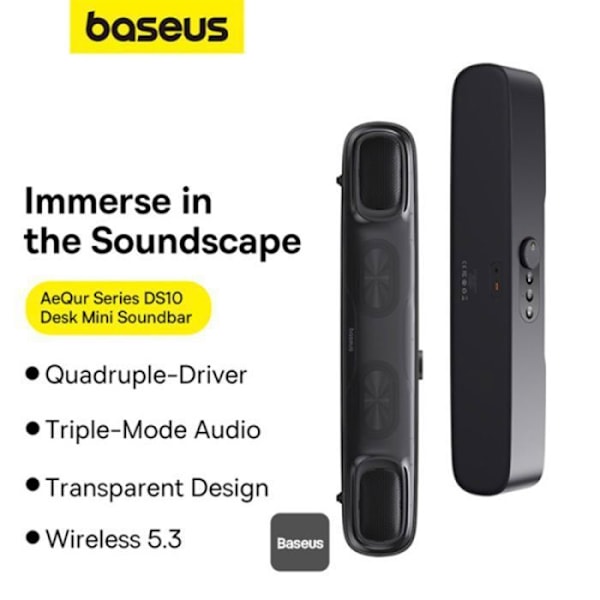 Trådlös högtalare - AeQur - DS10 - Bluetooth 5.3 - Typ-C - 10W + 10W Svart