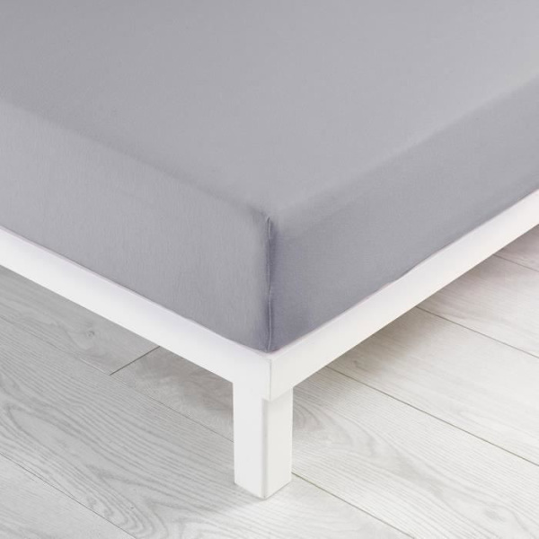 Lakan - DOUCEUR D'INTERIEUR - 140 x 190 cm - Vanlig jersey - Pebble färg - 2 personer Sten