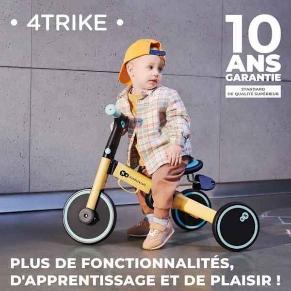 KINDERKRAFT 4Trike skalbar trehjuling - hopfällbar - upp till 25 kg - grå Grå