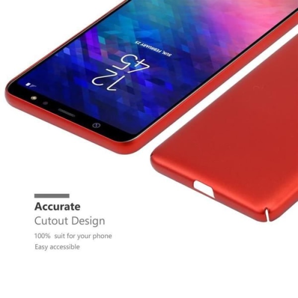 Coque - CADORABO - Samsung Galaxy A6 PLUS 2018 - Hårt skydd - Matt metallisk design - Röd Röd