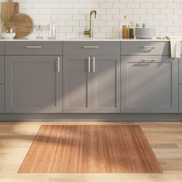 Matta - VIDAXL - Rektangulär - 100x100 cm - Bambu - Halkfri naturlig