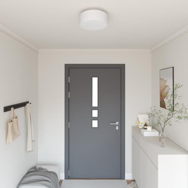 Inbyggd lampa - Vit - Ø 30 cm - Tyg - E27 - Modern design