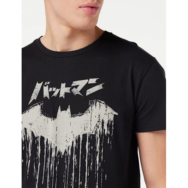 Popgear T-shirt - BAT00081MTS01 - DC Comics Batman Distressed Japanese Logo Herr T-shirt Svart jag
