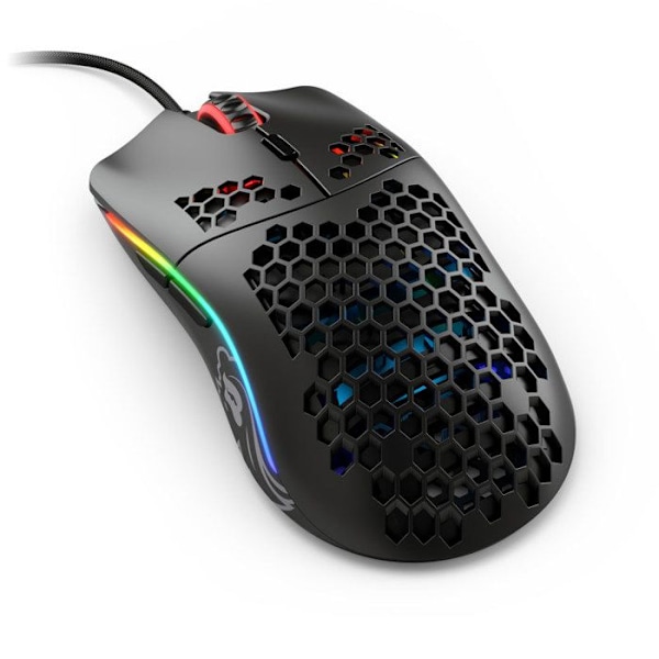 Mus - GLORIOUS PC GAMING RACE - Model O - Pixart 3360 spelsensor - RGB LED-bakgrundsbelysning - 12000 dpi Svart