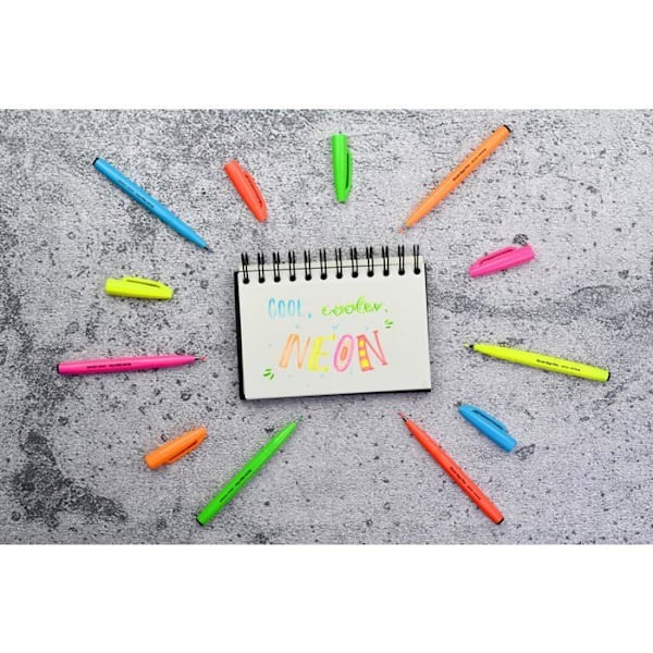 Stylo - penngrupp - Pentel refill - SES15C-FBX - Röd fluorescerande penselspetsstylo