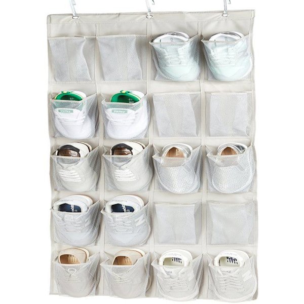 Basics - AQ-NON007 - Över dörren Organizer - Rymmer 20 medelstora skor, vita