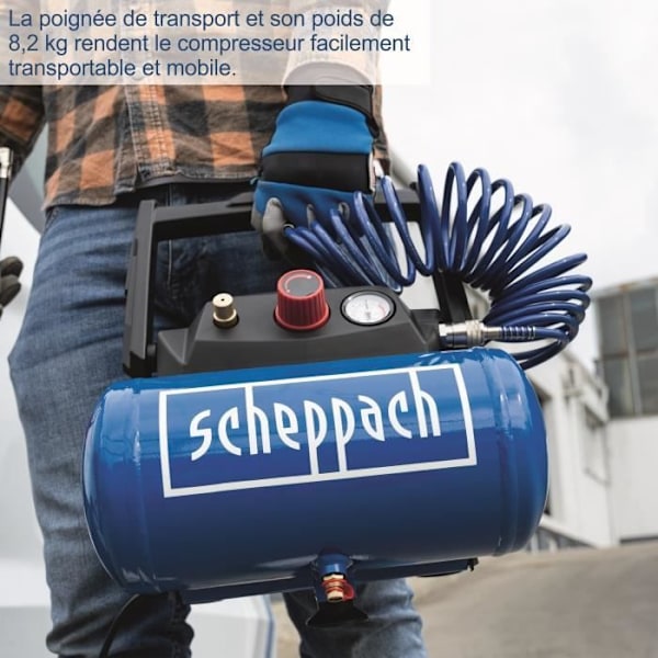 6L kompressor - HC06 - Scheppach Blå