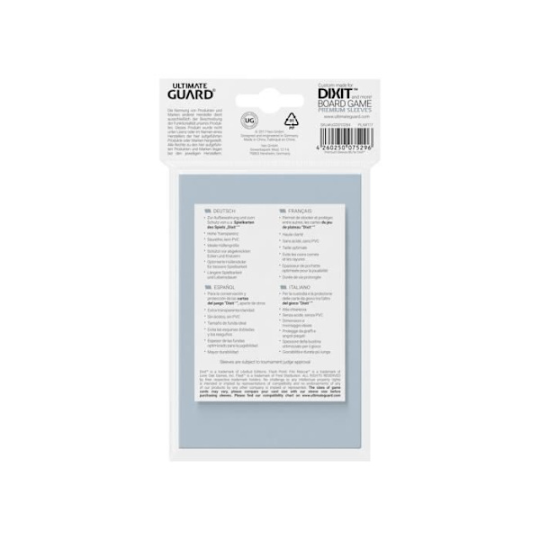 Paket med 90 Ultimate Guard Premium Soft Sleeves för Dixit-brädspel