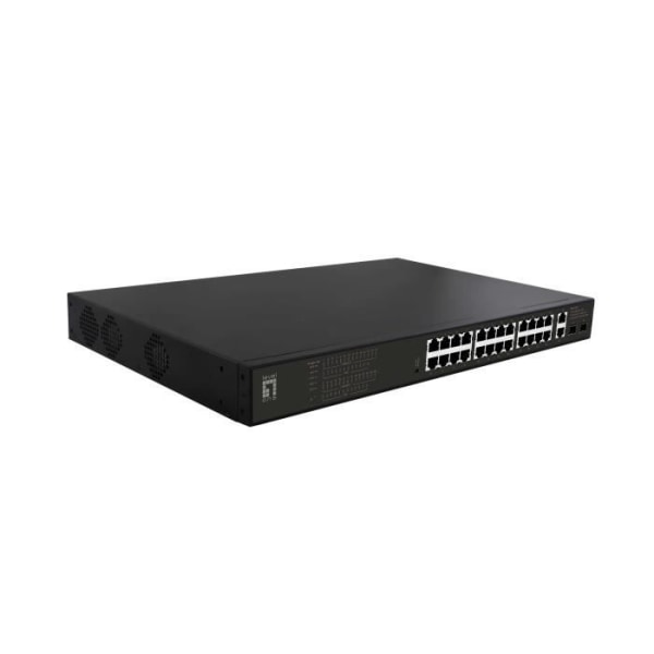 Ohanterad Gigabit Ethernet-nätverksswitch - LEVELONE GEP-2821 - 28 portar - Power over Ethernet (PoE) Svart