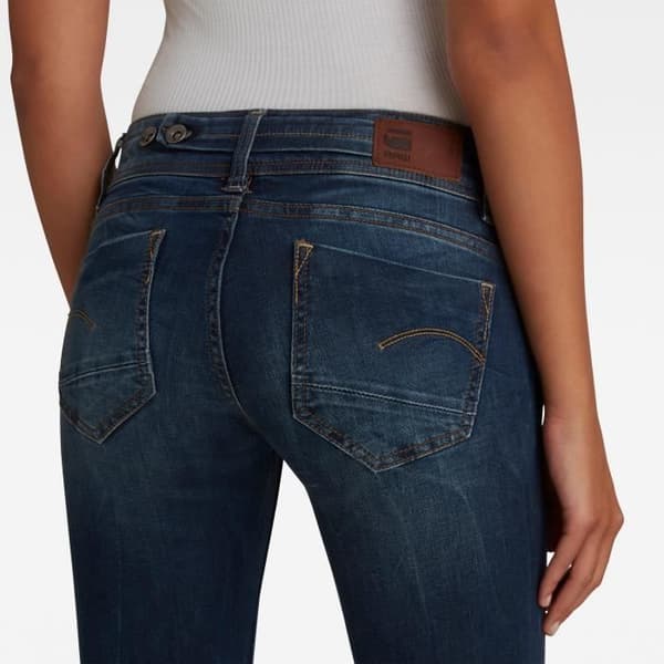 G-STAR Jeans dam Midge Straight blå - storlek 30x28, rak passform