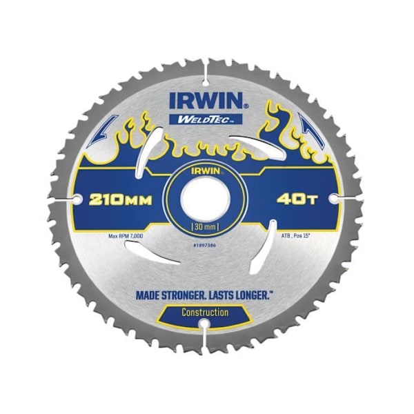 IRWIN Weldtec cirkelsågblad 210 x 30 mm x 40T ATB IRW1897386