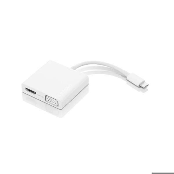 USB-C 3-i-1 hub - LENOVO - GX90T33021 - HDMI/VGA/USB - Stöd för 4K/1080p - Svart Vit