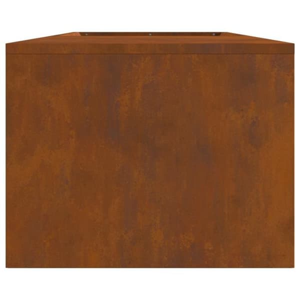 Braser - 160x45x35 cm - Väderbeständig stål - Rektangulär - Förvaring för ved brun
