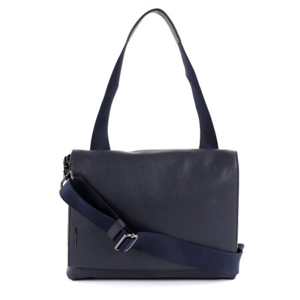 Handväska - MANDARINA DUCK - Mellow Leather Crossover Bag L - Kalvskinn - Axelrem - Blå Blå